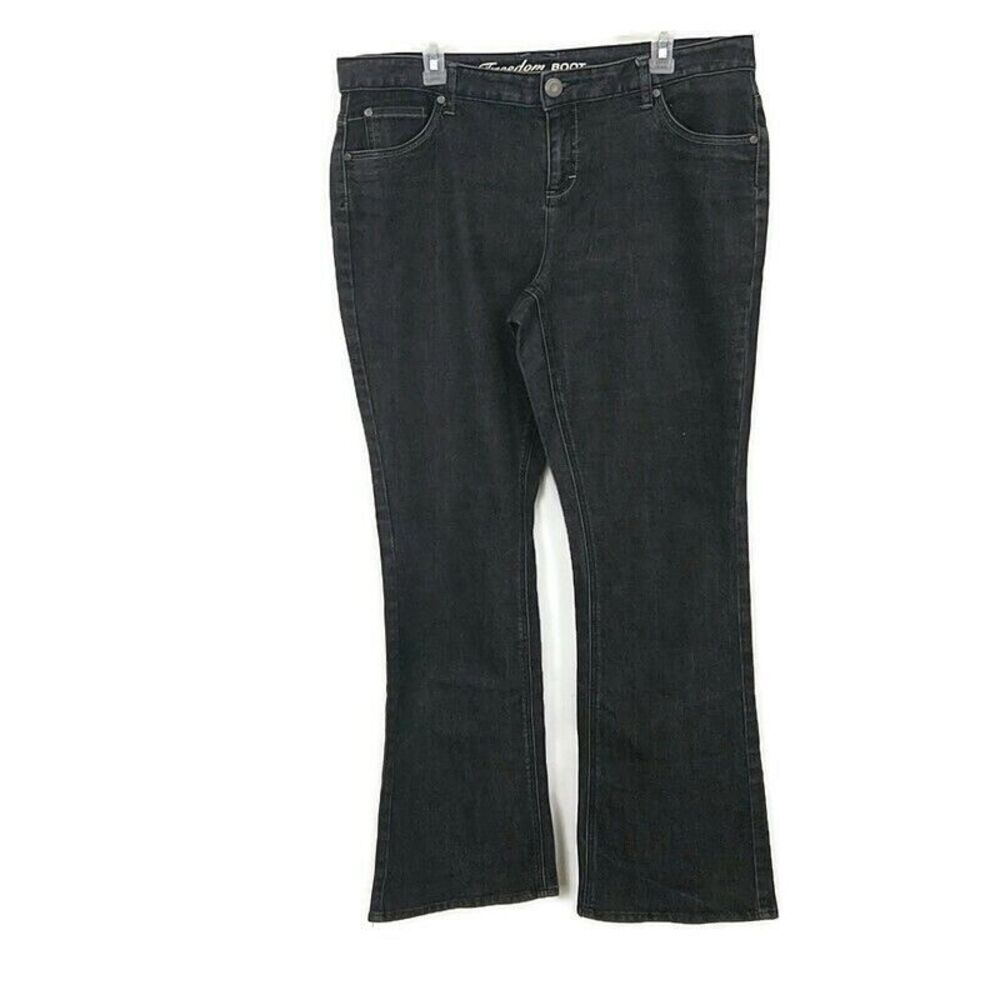 Tommy Hilfiger Womens sz 16 Jeans Freedom Boot Cut Black Denim